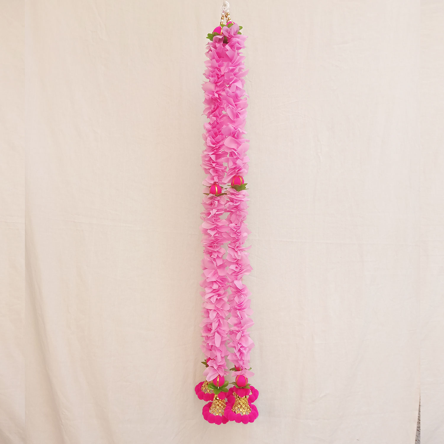 Traditional Design Pink Flower Latkan For Diwali Decoration , Home Entrance