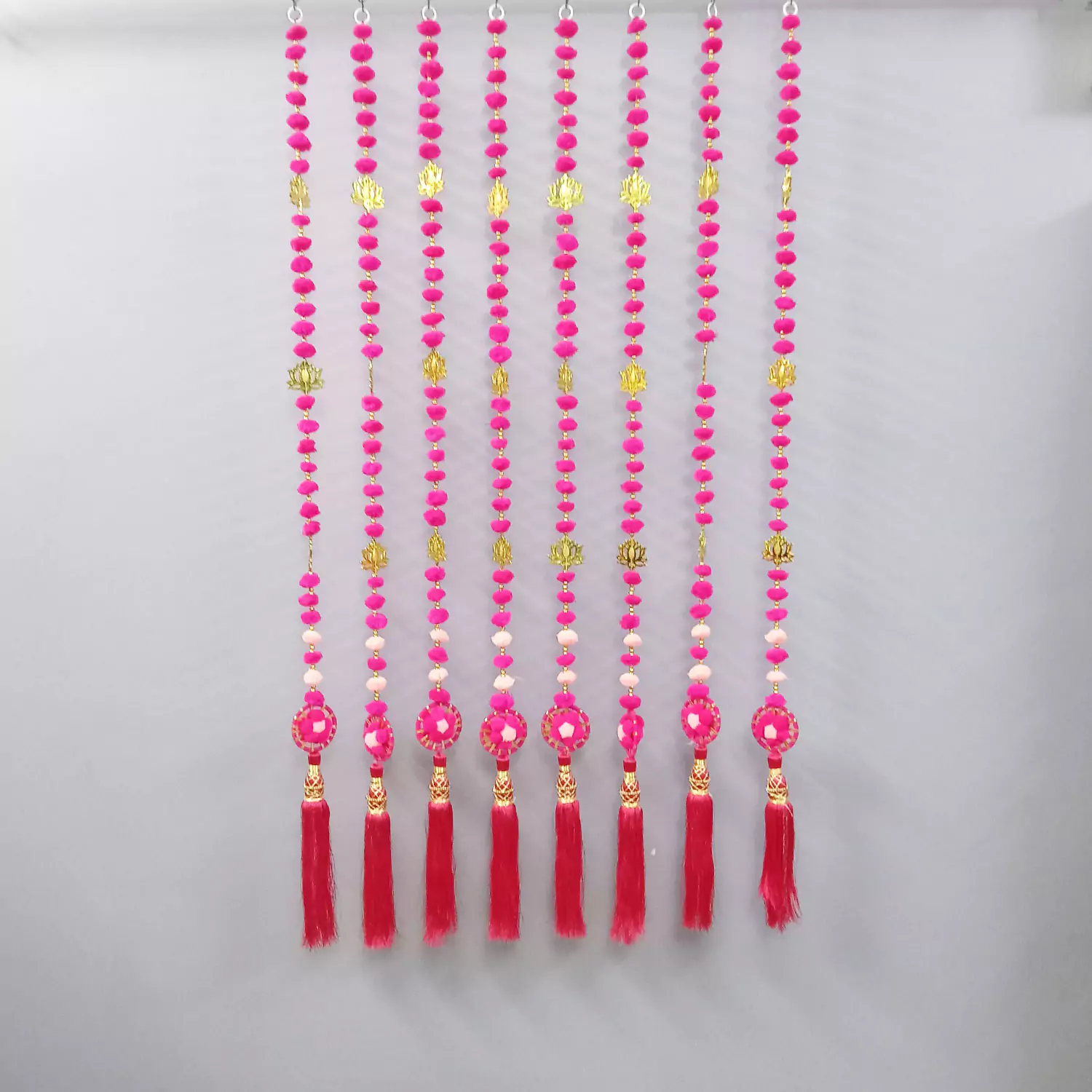 Handmade Wall Door Hanging Pink Pom Pom Latkan for Entrance Gate