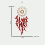Handcrafted Dream Catcher Wall Hanging, 15cm Diameter, Feathers, Beads