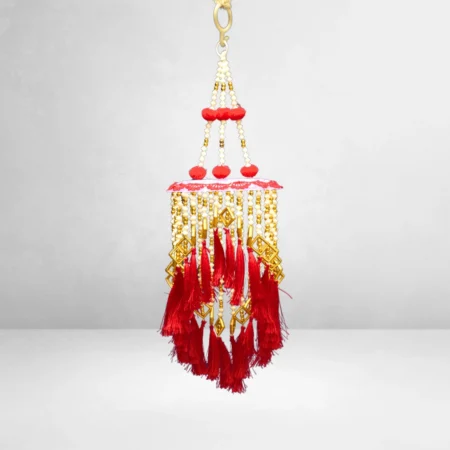Red Tassel Beaded Hanging Jhumar for Diwali & Home Decoration