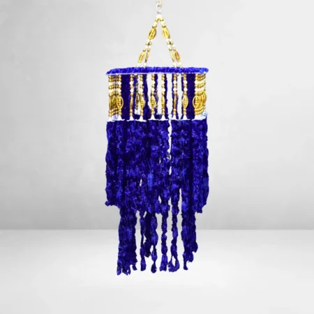 Royal Blue Woollen Beaded Jhumar for Home & Festive Decoration