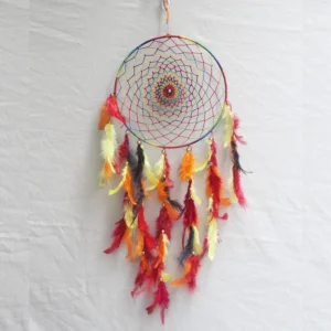Multicolour Dream Catcher For Wall Hangings, Home Decor, Handmade for Bedroom, Balcony Decorative with Feathers