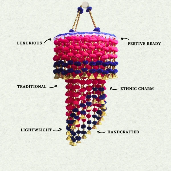 Pink-Blue-Pompom-Two-layer-Jhumar-Diwali-decor.webp