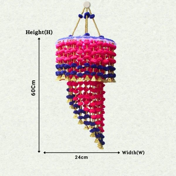 Pink-Blue-Pompom-Two-layer-Jhumar-home-decor.webp