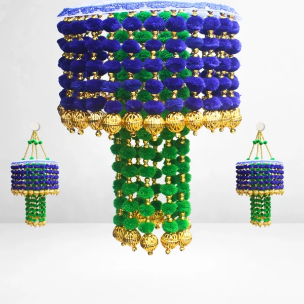 blue-green-pom-pom-beaded-jhumar-with-golden-bells-handmade-hanging.webp