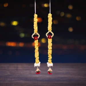 Decorative Marigold Latkan with Red Rose – Door Hanging for Diwali & Weddings