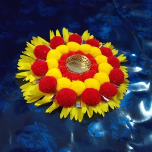 Decorative Pom Pom Rangoli with Diya Holder