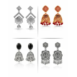Designer Oxidised Silver Traditional Earrings for Women