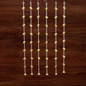 Golden Elephant Beaded Diwali Latkan for Door & Wall Decoration (Pack of 4)