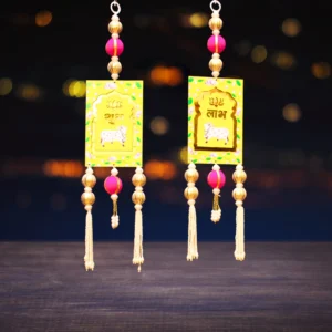 Handcrafted Printed Small Shubh Labh Hanging For Diwali Decoration