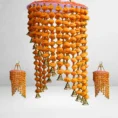 orange-pom-pom-jhumar-with-golden-bell-danglers-diwali-navratri.webp