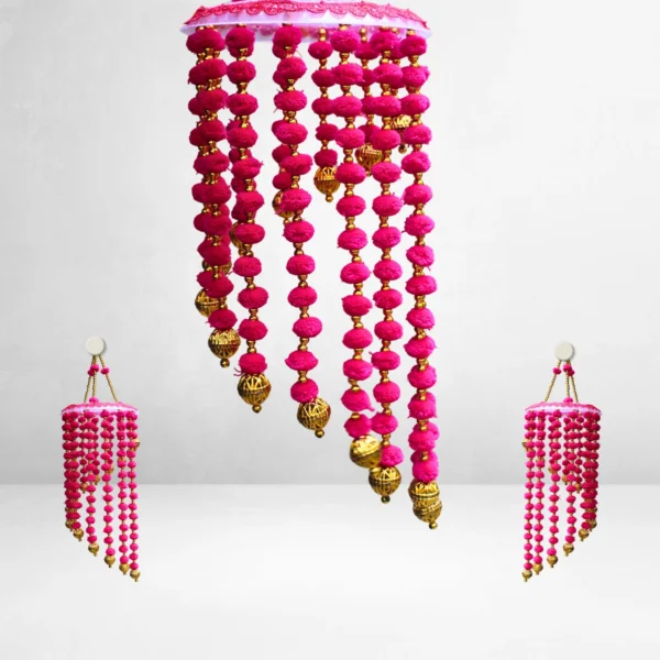 pink-pom-pom-and-beaded-handmade-jhumar-with-golden-decorative-balls-for-diwali.webp