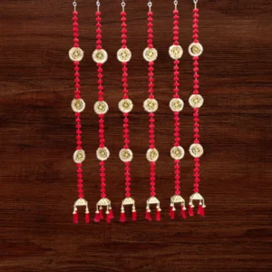Red Pompom Latkan with Ghanti & Tassels for Door Decoration