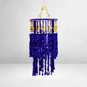Royal Blue Woollen Beaded Jhumar for Home & Festive Decoration