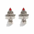 silver-tribal-jhumka-earrings-with-red-pearl-tassels.webp