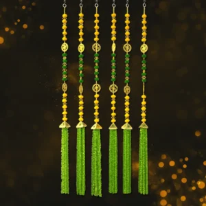 Yellow & Green Color Door Jhalar for Diwali Festivals (Pack of 4)
