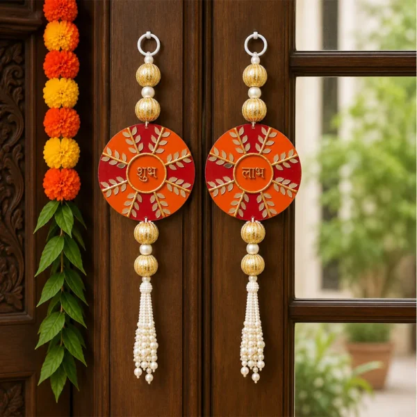 shubh-labh-hanging-with-golden-beadwork