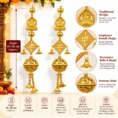 Ornate Gold Jhumka Pair on White