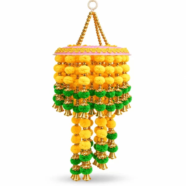 Festive Pink, Gold and Pom-Pom Toran