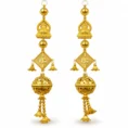 Ornate Gold Jhumka Pair on White