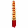 Red yellow golden traditional door latkan pair with pom-poms and red tassels