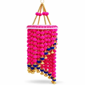 Pink and Gold Pom-Pom Tassel Ornament