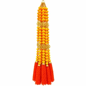 Vibrant Orange and Gold Hanging Tassel