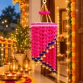 Pink and Gold Pom-Pom Tassel Ornament