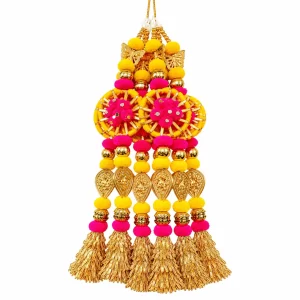 Vibrant Pink and Gold Tassel Ornament