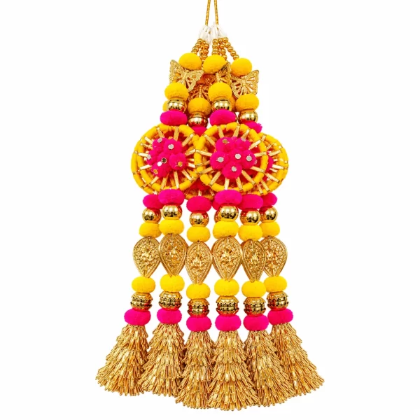 Vibrant Pink and Gold Tassel Ornament