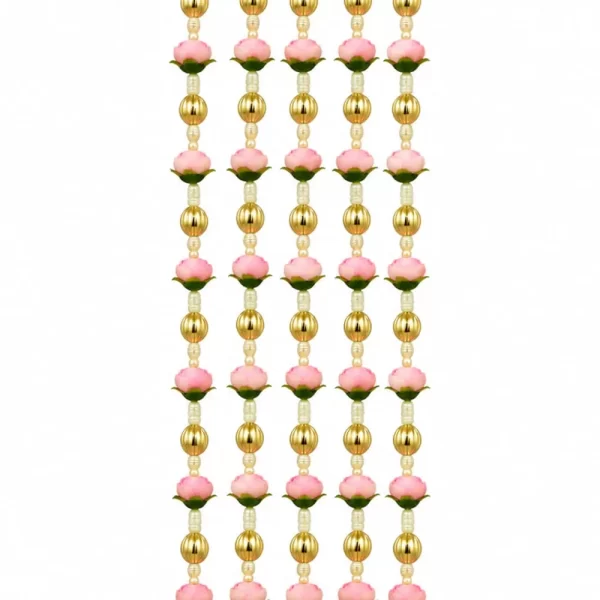 pink-artificial-flower-door-latkan-with-golden-beads-tassels-1 pink-artificial-flower-door-latkan-with-golden-beads-tassels