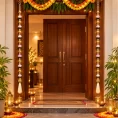 pink-artificial-flower-door-latkan-with-golden-beads-tassels