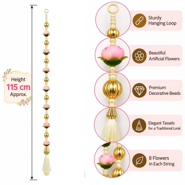 pink-artificial-flower-door-latkan-with-golden-beads-tassels-3 pink-artificial-flower-door-latkan-with-golden-beads-tassels