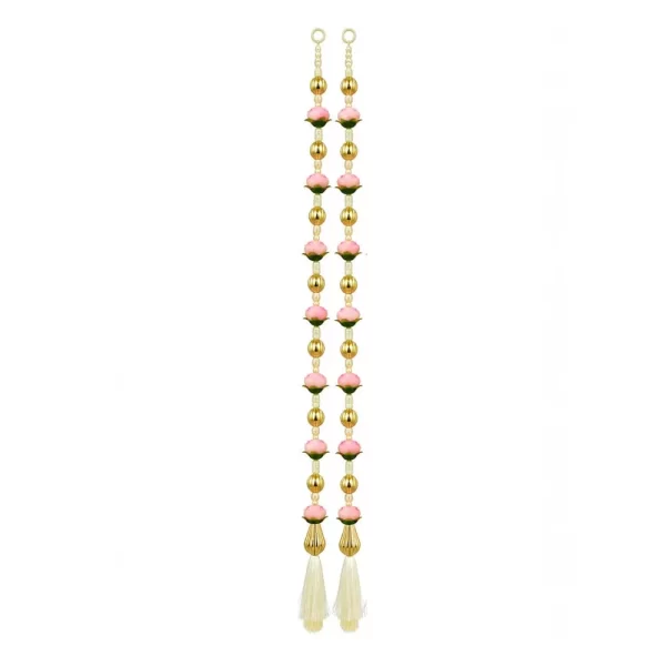 pink-artificial-flower-door-latkan-with-golden-beads-tassels pink-artificial-flower-door-latkan-with-golden-beads-tassels